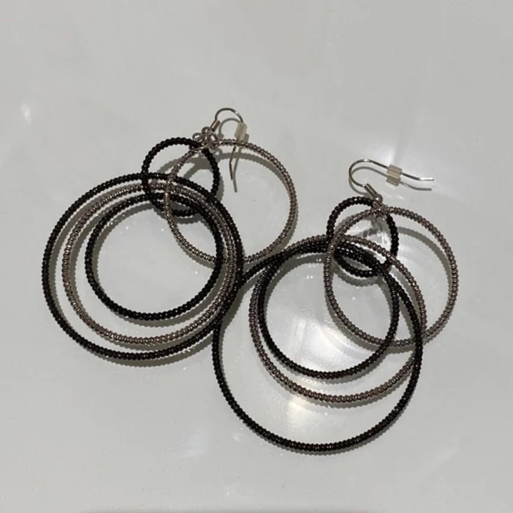 Hoop Drop Statement Earrings